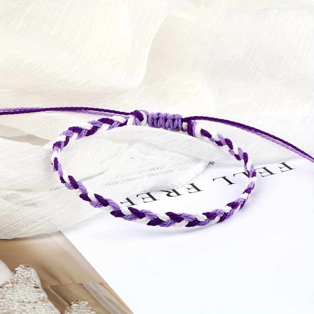 Colorful 3 Strand Braided Bracelet with Adjustable Length
